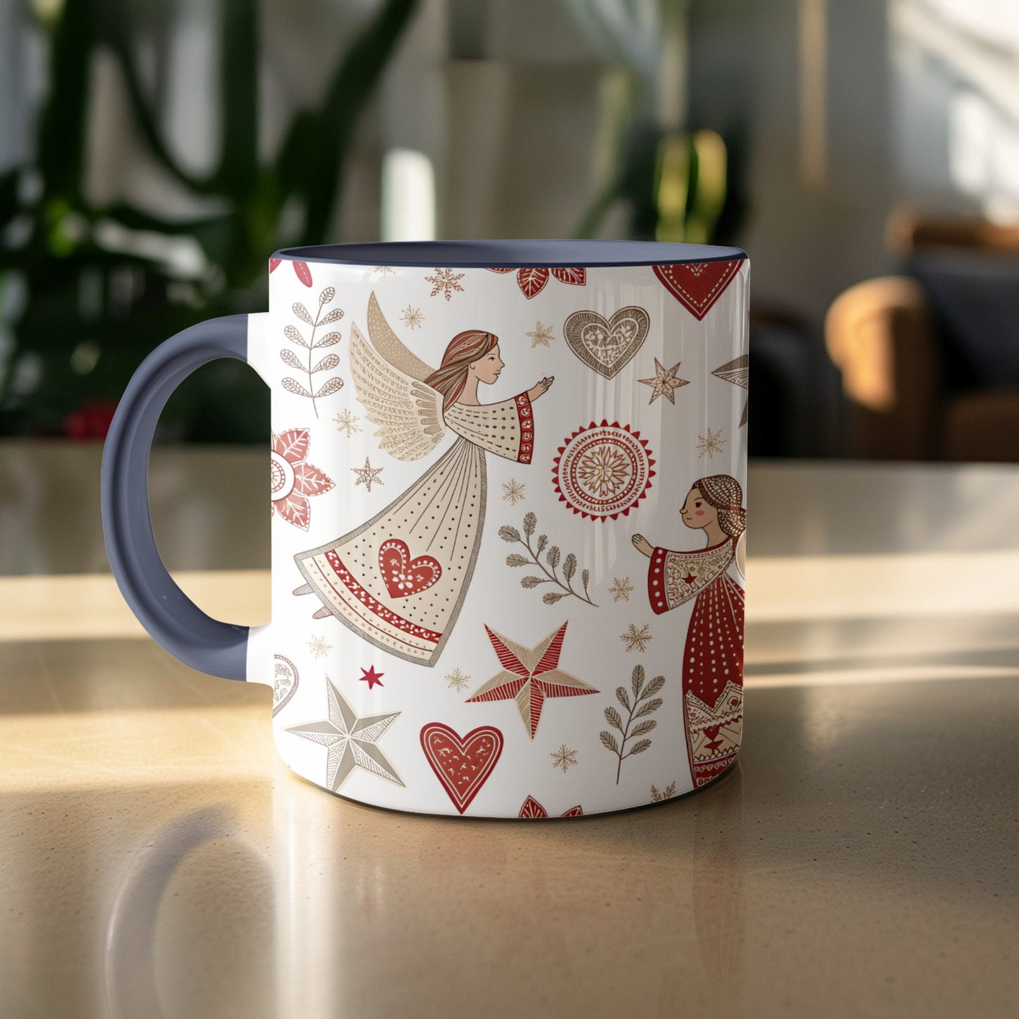 Angelic Christmas Mug with Heartwarming Design