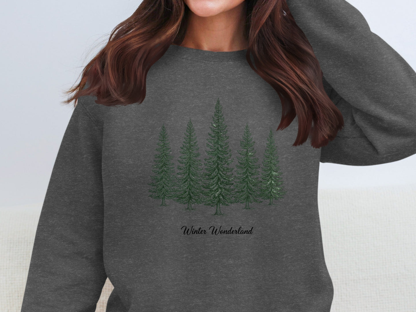Winter Wonderland Trees Cozy Graphic Sweatshirt