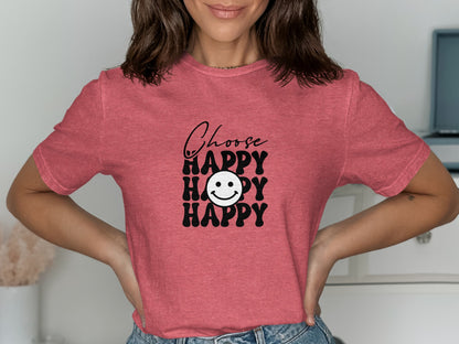 Choose Happy Smile Face Graphic T-Shirt product