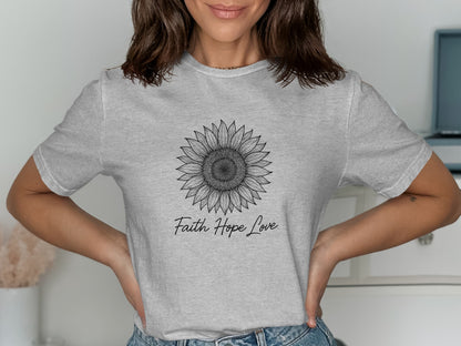 Sunflower Faith Hope Love Graphic T-Shirt product