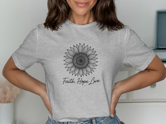 Sunflower Faith Hope Love Graphic T-Shirt product