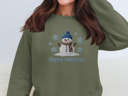 Cozy Snowman Happy Holidays Sweatshirt