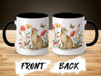 Adorable Cat and Butterfly Design Mug