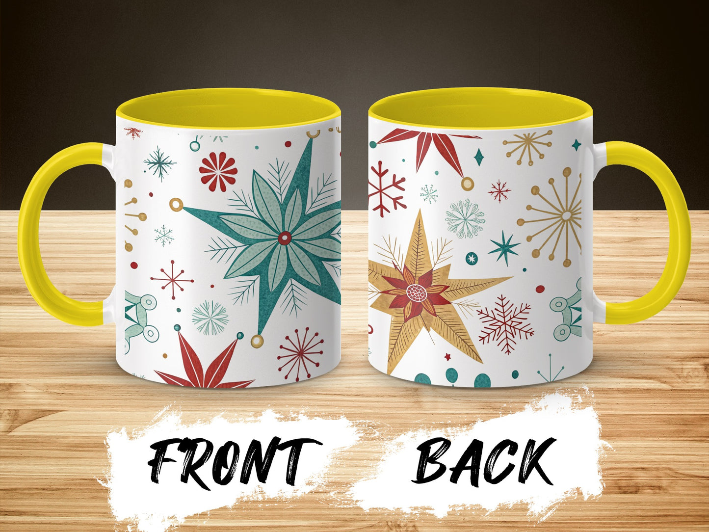 Colorful Festive Snowflakes Pattern Mug