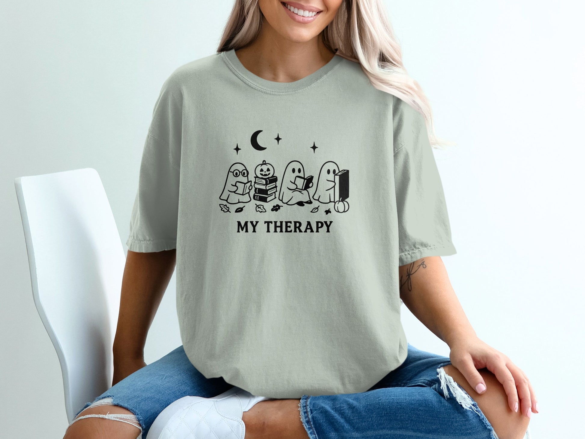 Funny Ghosts with Stars and Moon Therapy Shirt product type