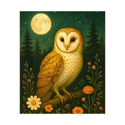 Moonlight Owl Poster