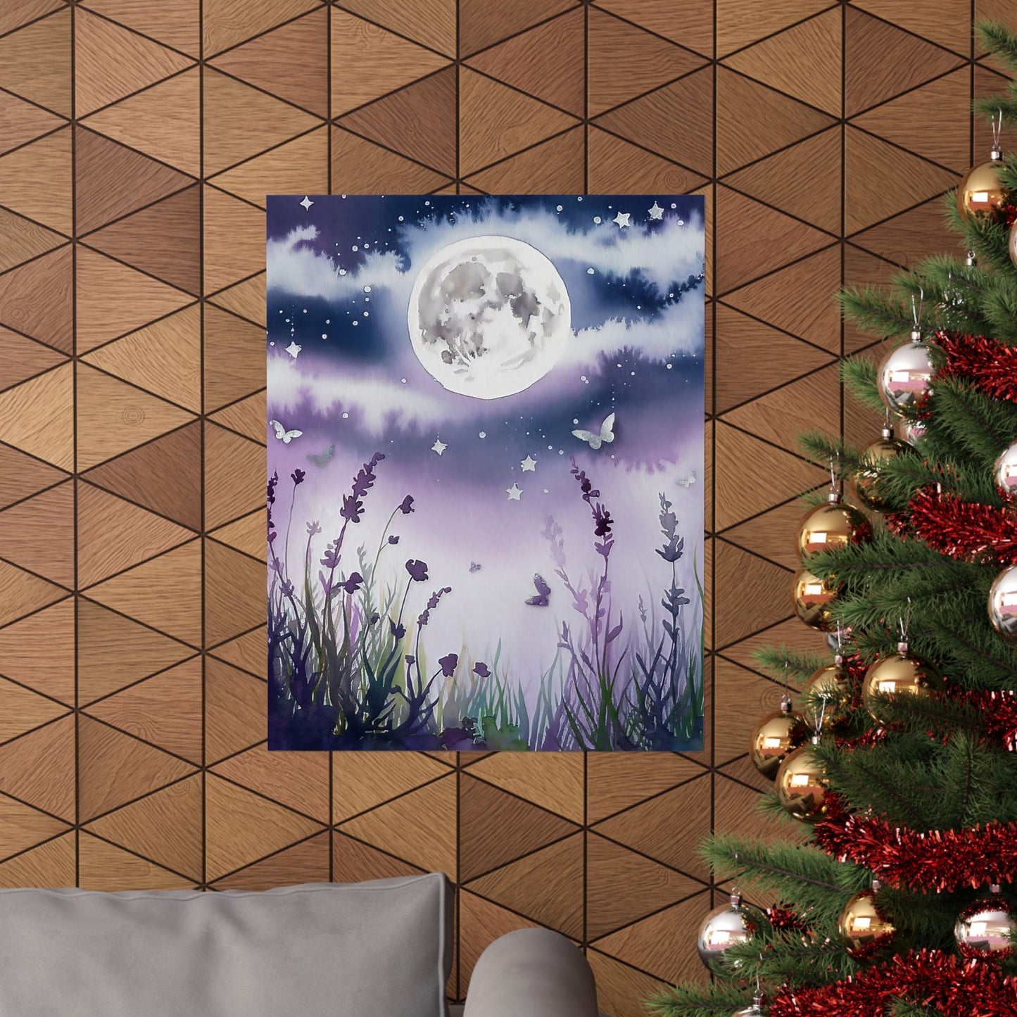 Moonlit Flowers Poster