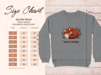 Warm Wishes Fox Gildan 18000 Heavy Blend Sweatshirt