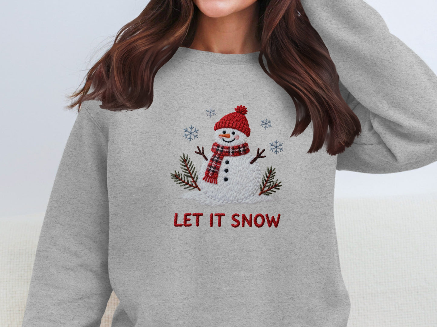 Festive Let It Snow Winter Snowman Sweatshirt