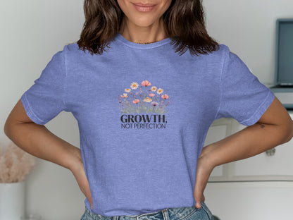 Growth Not Perfection Floral Tee product