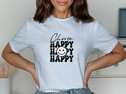 Choose Happy Smile Face Graphic Tee product