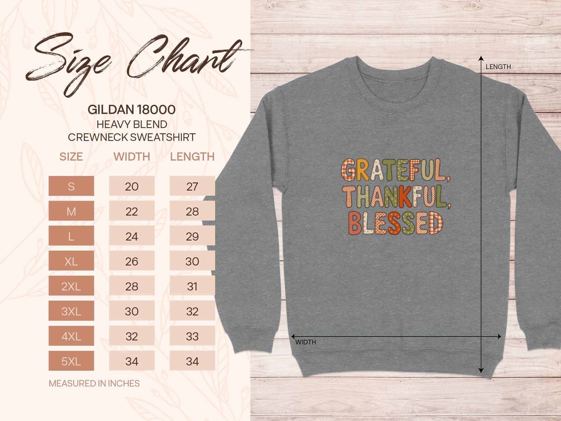 Grateful Thankful Blessed Heavy Blend Crewneck Sweatshirt