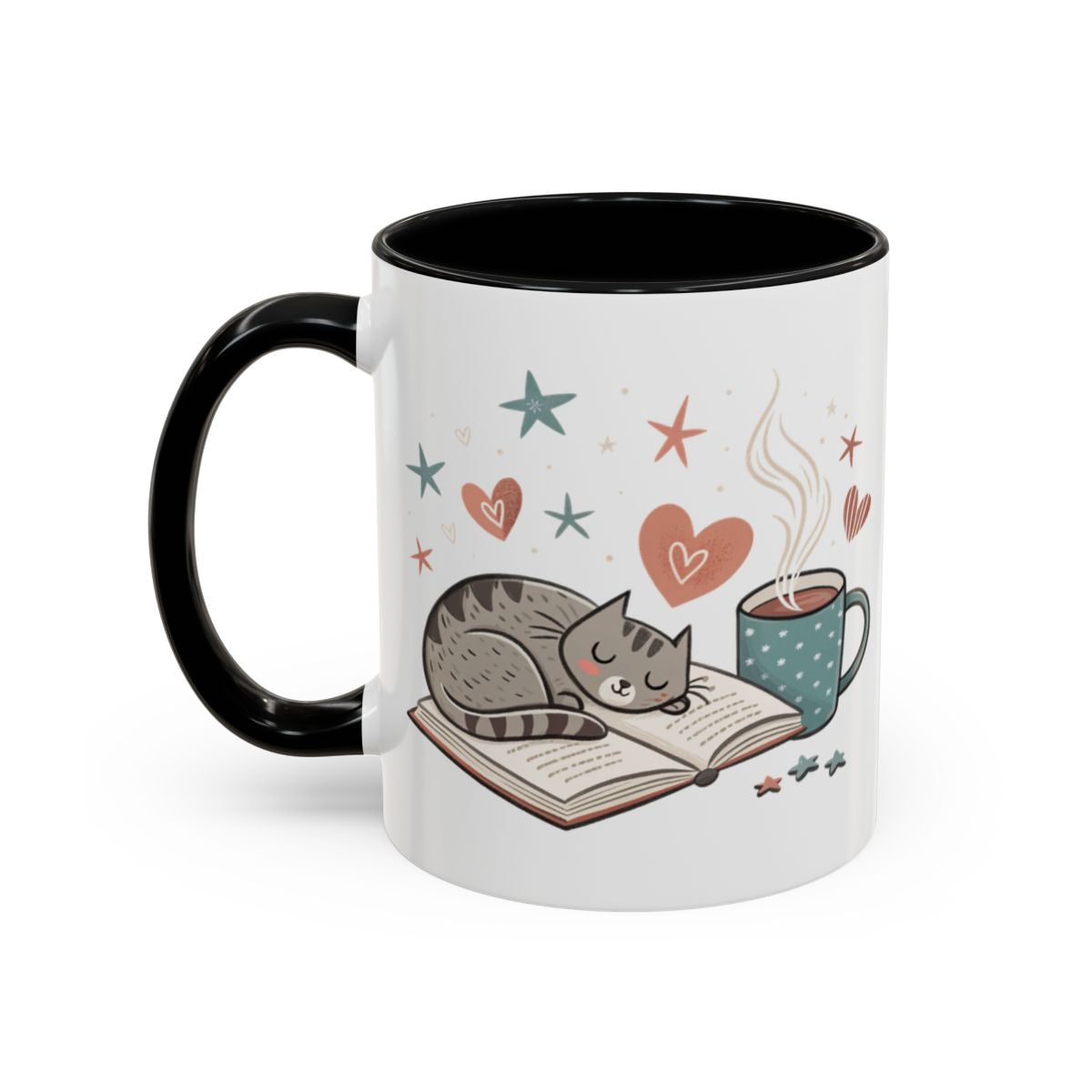 Cozy Cat and Coffee Mug Designed Art Mug
