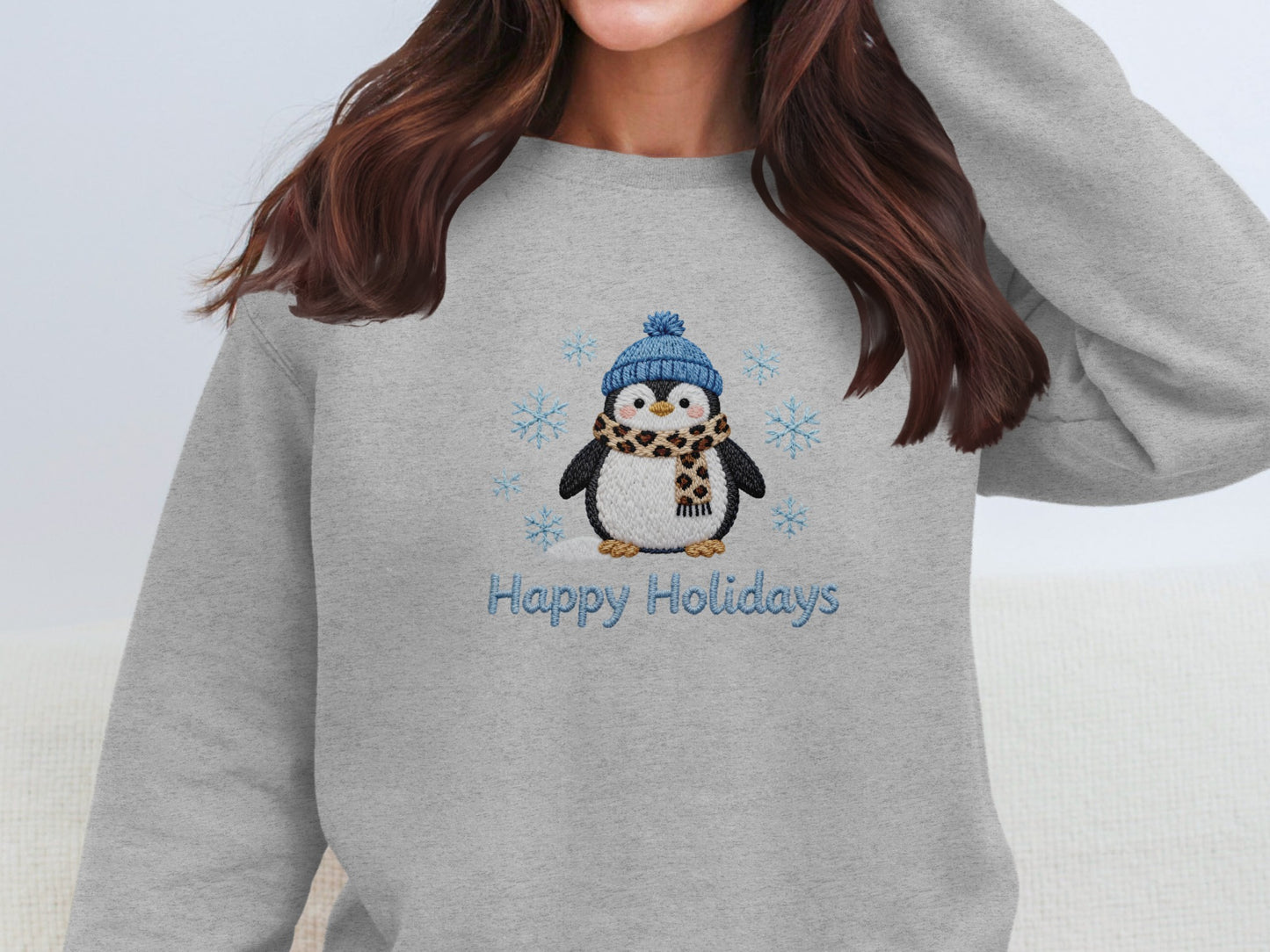 Happy Holidays Penguin Sweatshirt Holiday Apparel