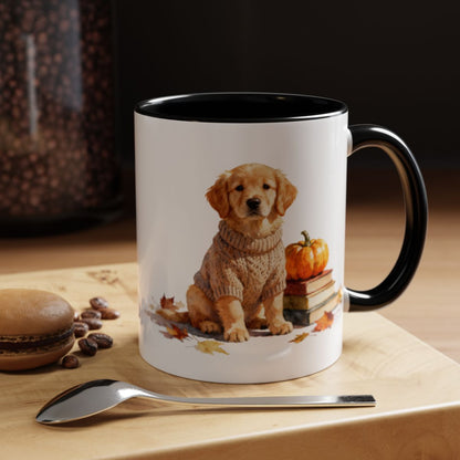 Adorable Puppy with Pumpkin Design Coffee Mug product