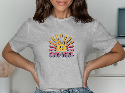 Good Vibes Sun Graphic Casual Tee product