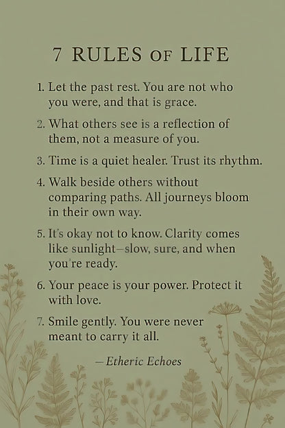 7 Rules Of Life Printable Wall Art Motivational Quote Download For Mindful Decor Office Or Home Gallery