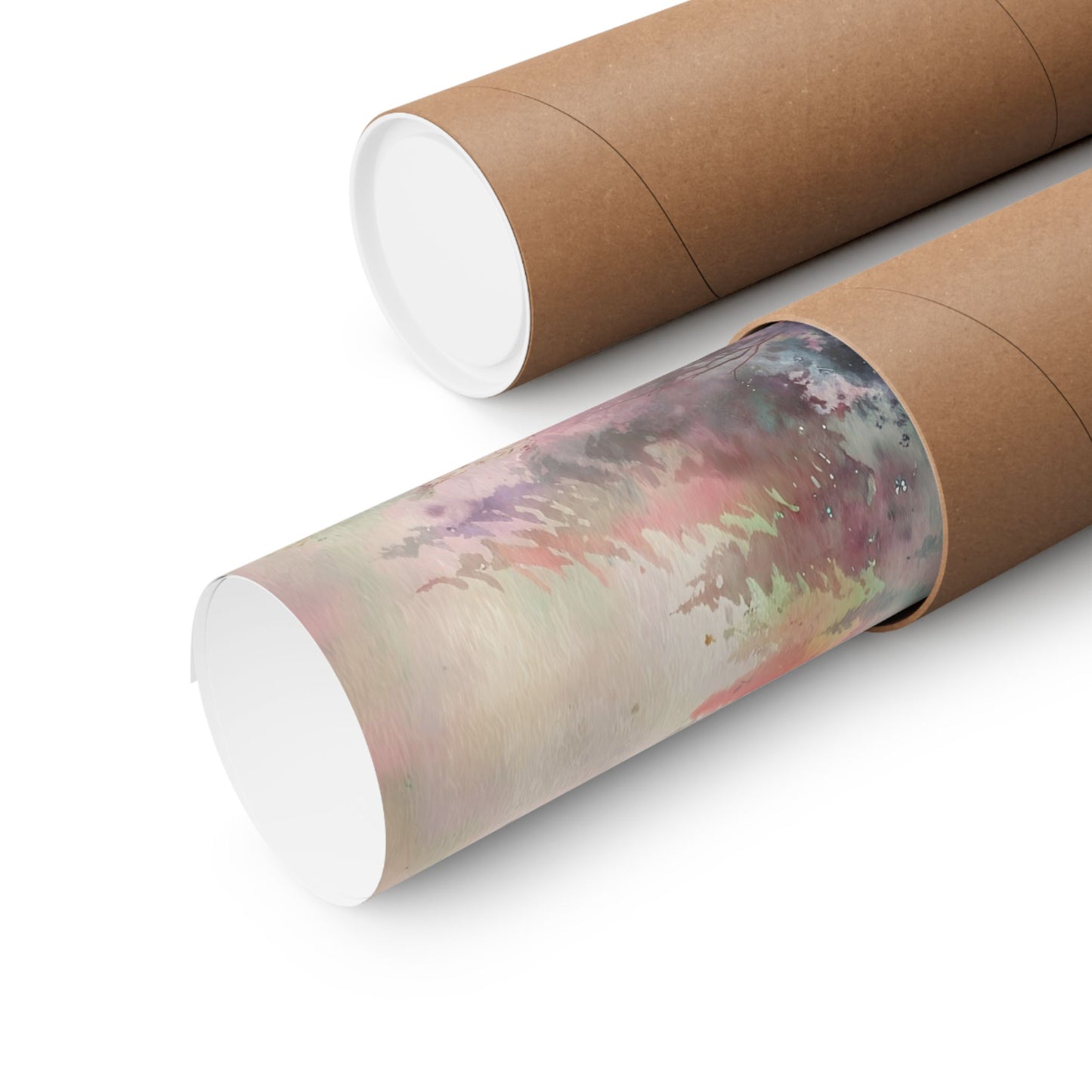 Winter Forest Stream Watercolor Poster