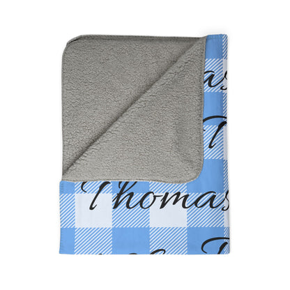 Personalized Boy's Plaid Blanket