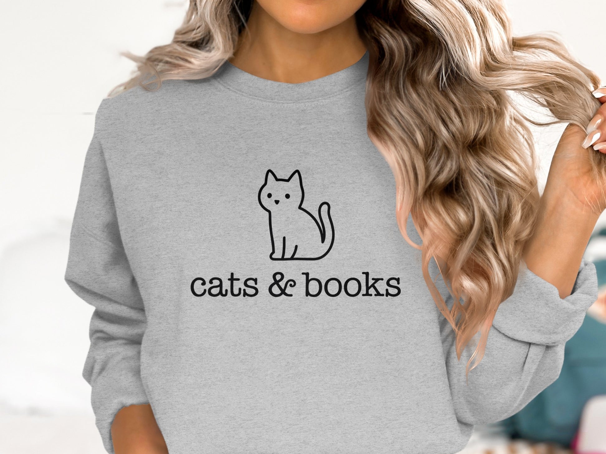 Cozy Cats And Books Graphic Sweatshirt Product