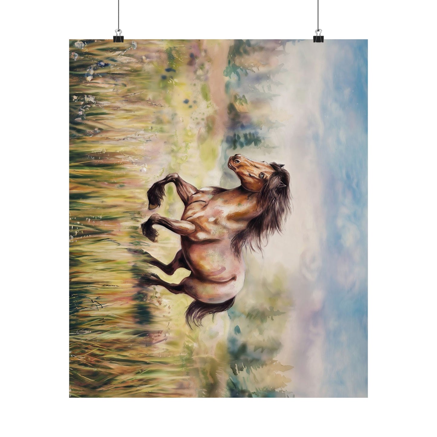 Wild Horse Watercolor Poster