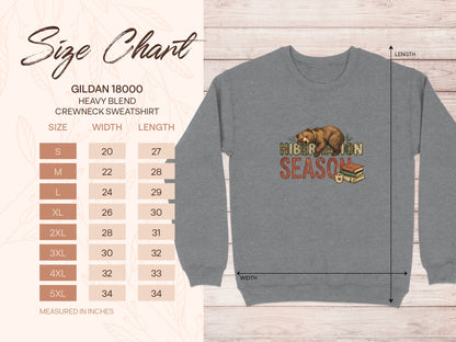 Cozy Hibernation Season Bear Design Sweatshirt