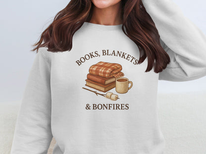 Cozy Books Blankets Bonfires Sweatshirt for Fall