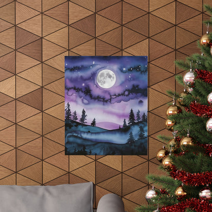Full Moon Night Sky Poster