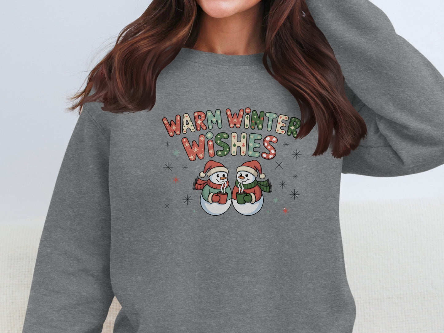 Warm Winter Wishes Festive Graphic Sweatshirt