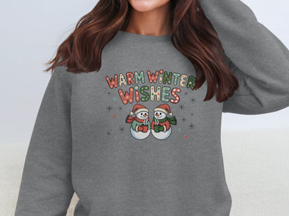 Warm Winter Wishes Festive Graphic Sweatshirt