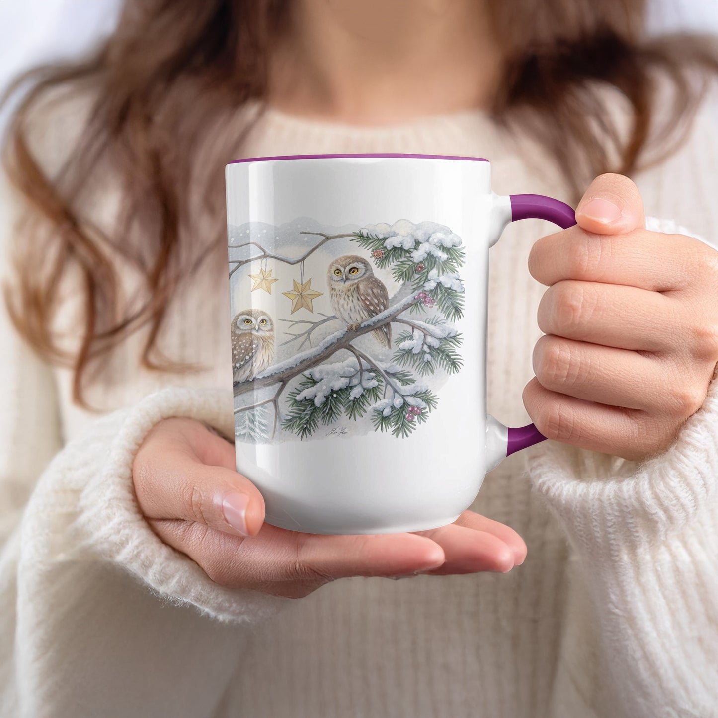 Snowy Owls in Winter Wonderland Mug