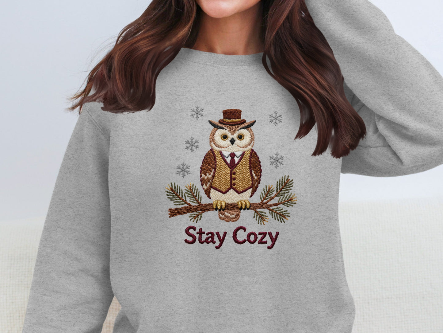 Stay Cozy Owl Graphic Sweatshirt Product