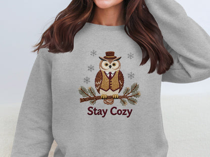 Stay Cozy Owl Graphic Sweatshirt Product