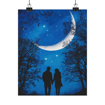 Couple Under The Moon Poster