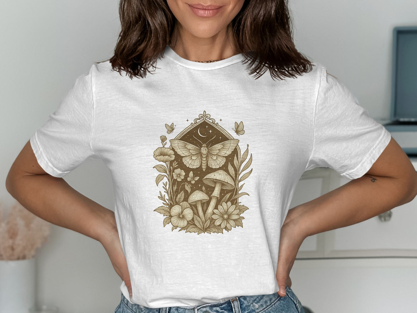 Mystical Moth and Mushrooms Graphic Tee product type