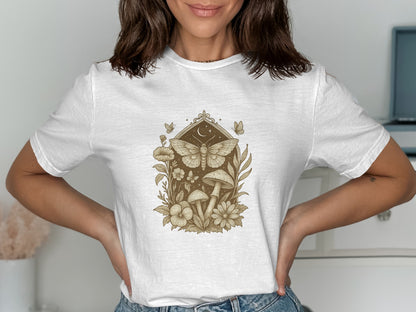 Mystical Moth and Mushrooms Graphic Tee product type