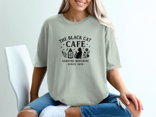 The Black Cat Cafe Serving Mischief Casual T-Shirt product