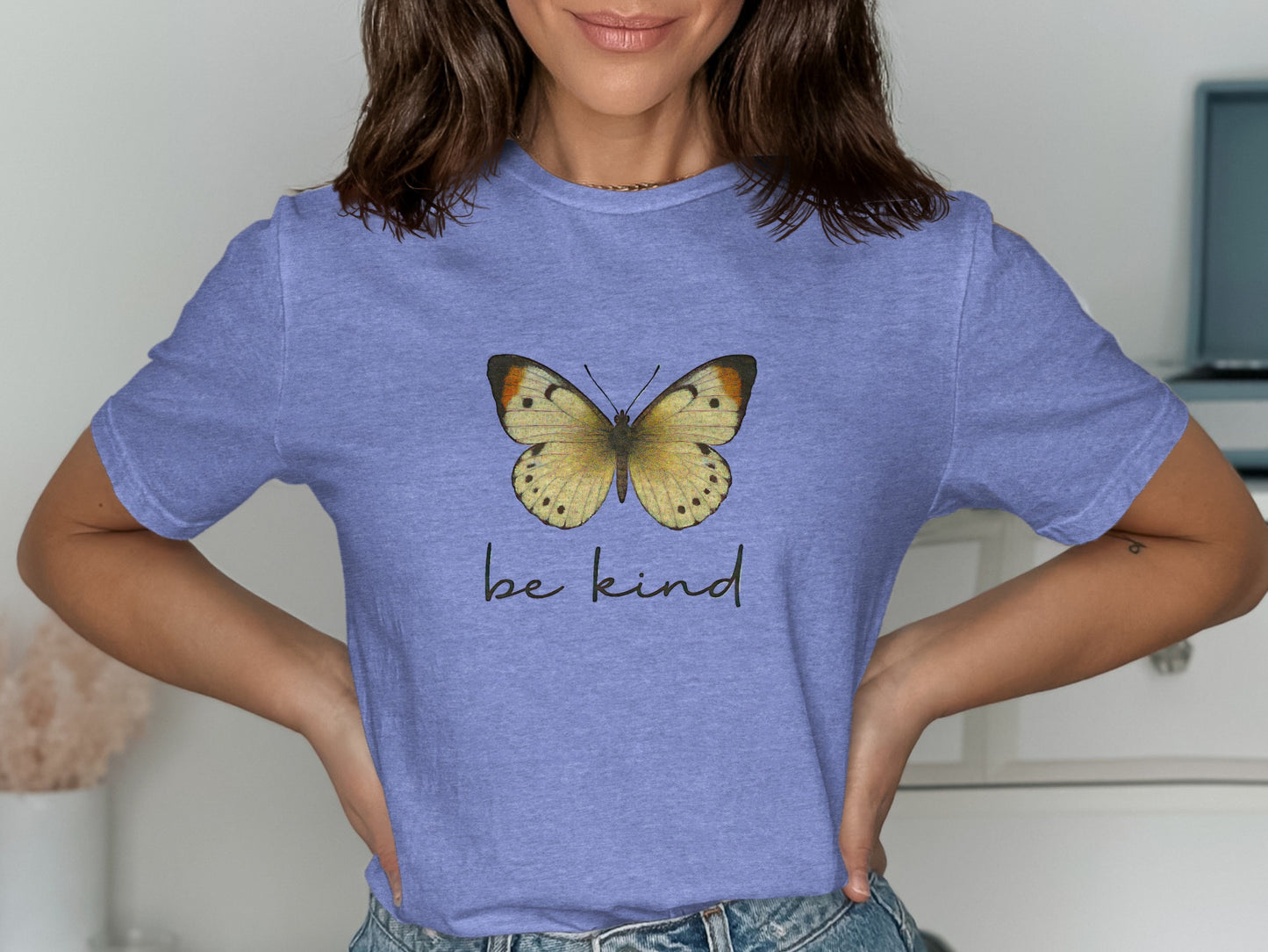 Be Kind Yellow Butterfly Graphic Tee shirt product type