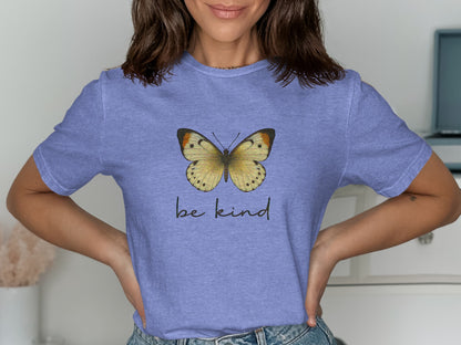 Be Kind Yellow Butterfly Graphic Tee shirt product type