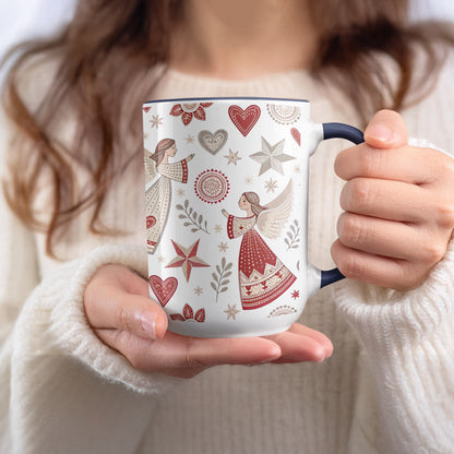 Angel Themed Mug with Heart and Star Design
