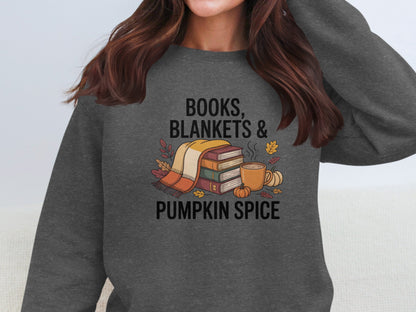 Cozy Books Blankets and Pumpkin Spice Sweatshirt