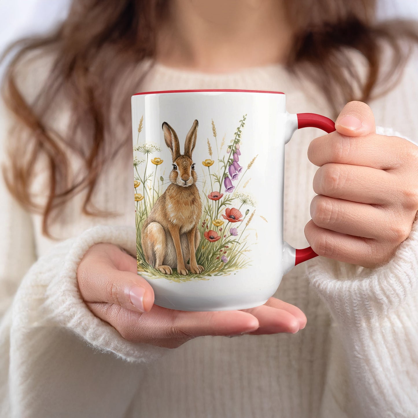Adorable Rabbit Artwork Mug for Cozy Beverage Moments