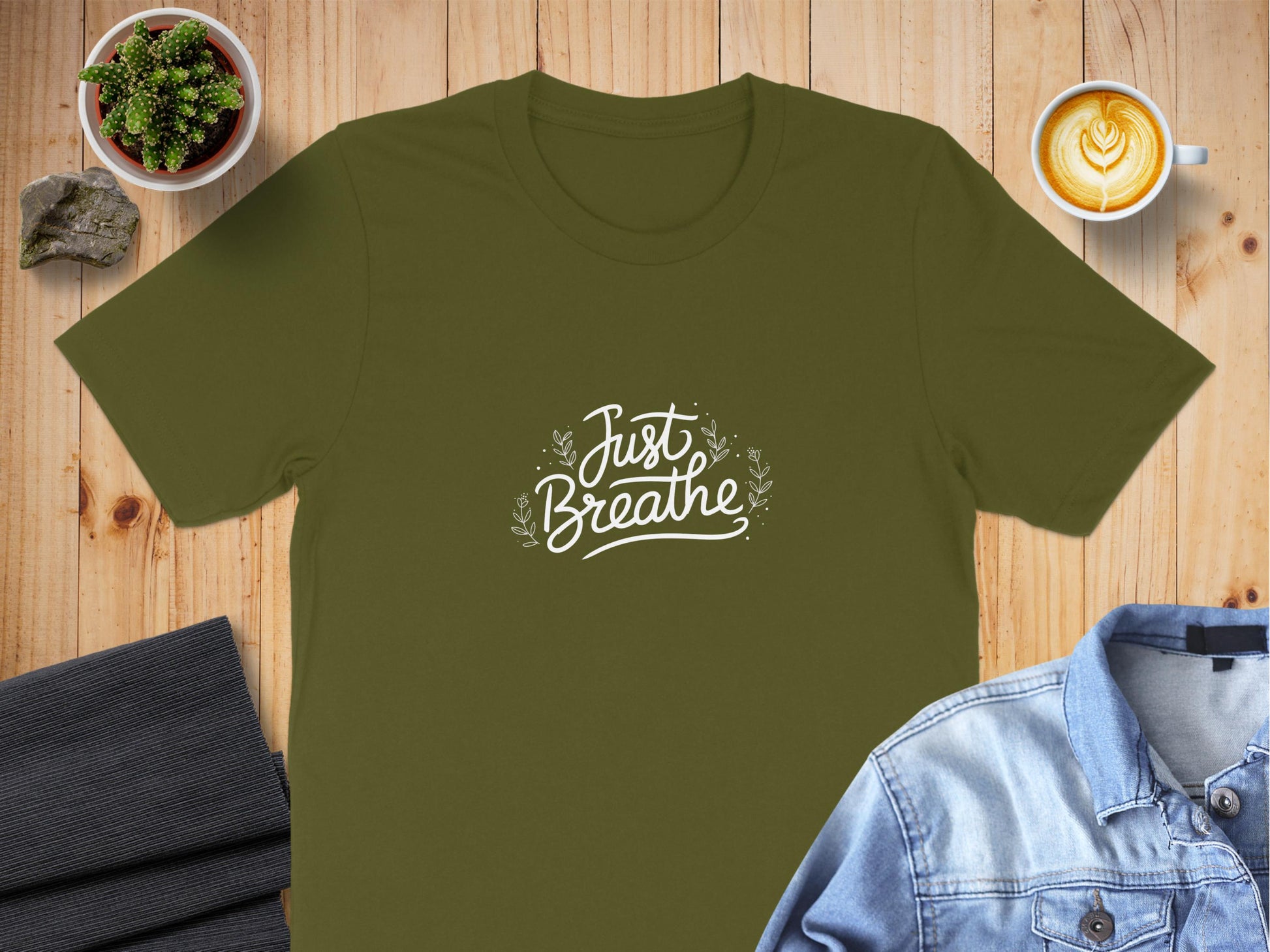 Just Breathe Graphic Design Casual Shirt product type