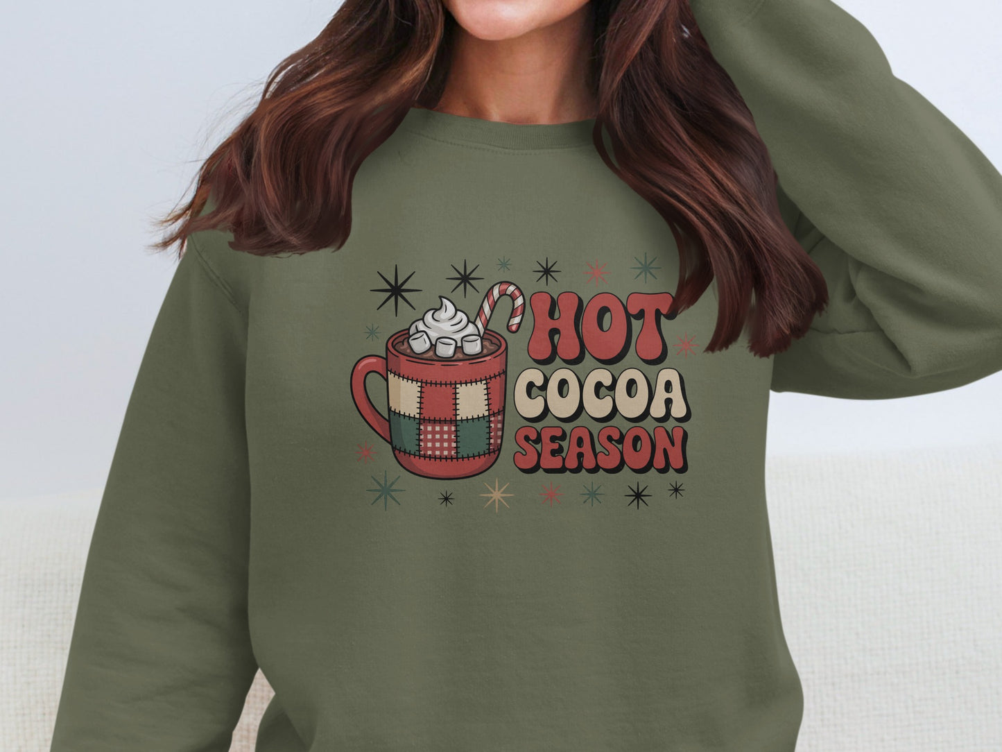 Hot Cocoa Season Festive Graphic Sweatshirt