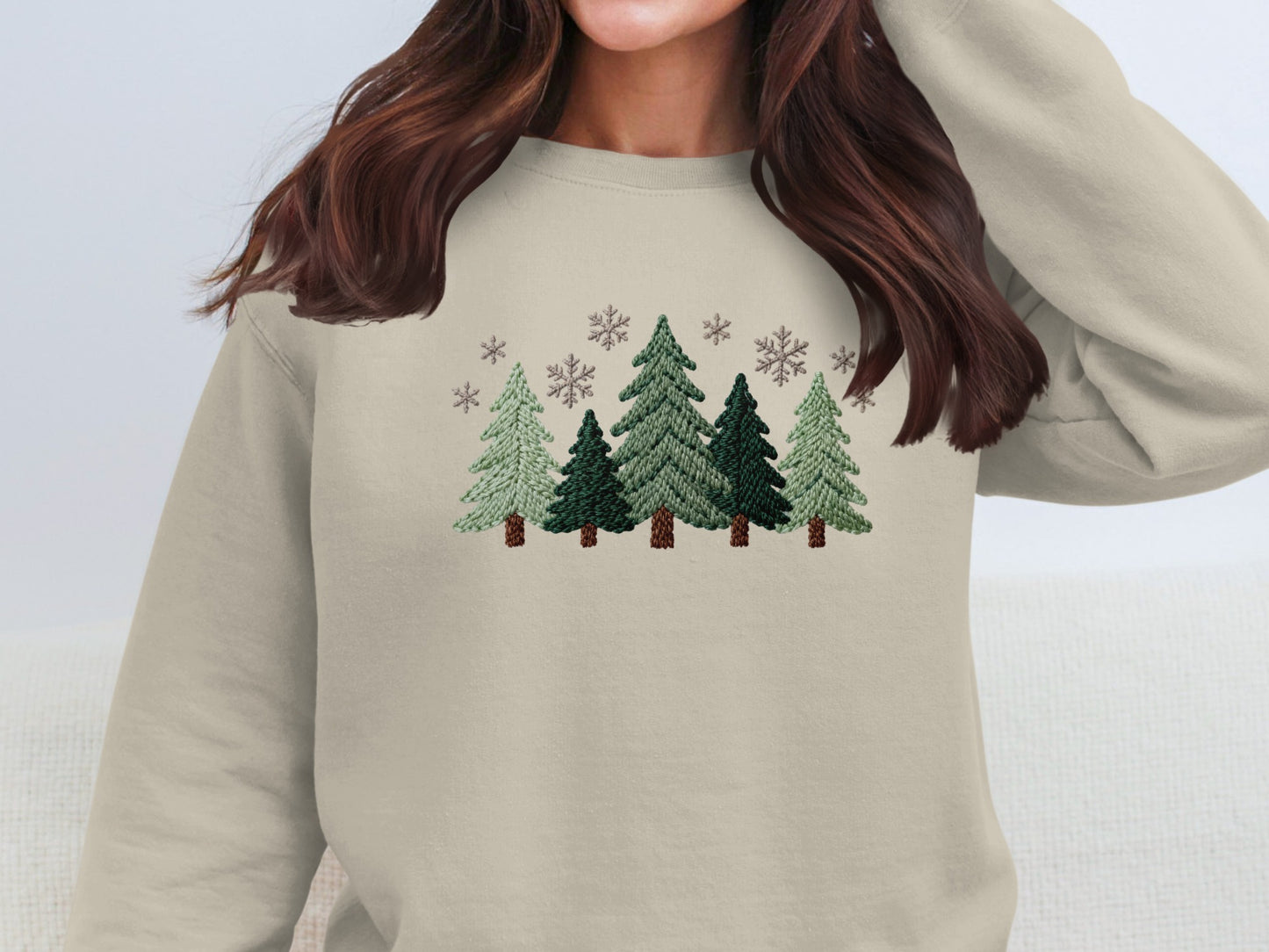 Christmas Trees and Snowflakes Sweatshirt Product