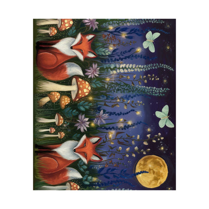 Midnight Woodland Folk Art Poster