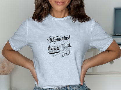 Wanderlust Camper Mountains Graphic T-shirt product type