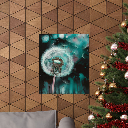 Dandelion Seeds Blowing Away Poster