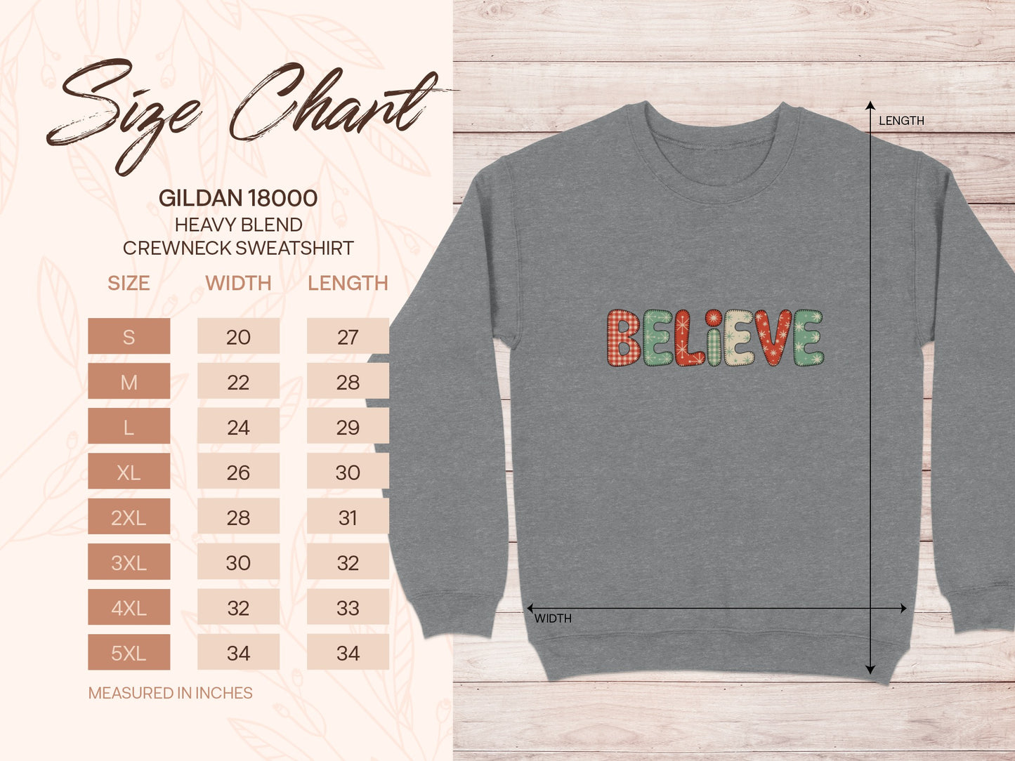 Believe Crewneck Sweatshirt Inspirational Apparel