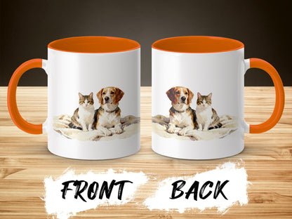 Adorable Cat and Dog White Coffee Mug product